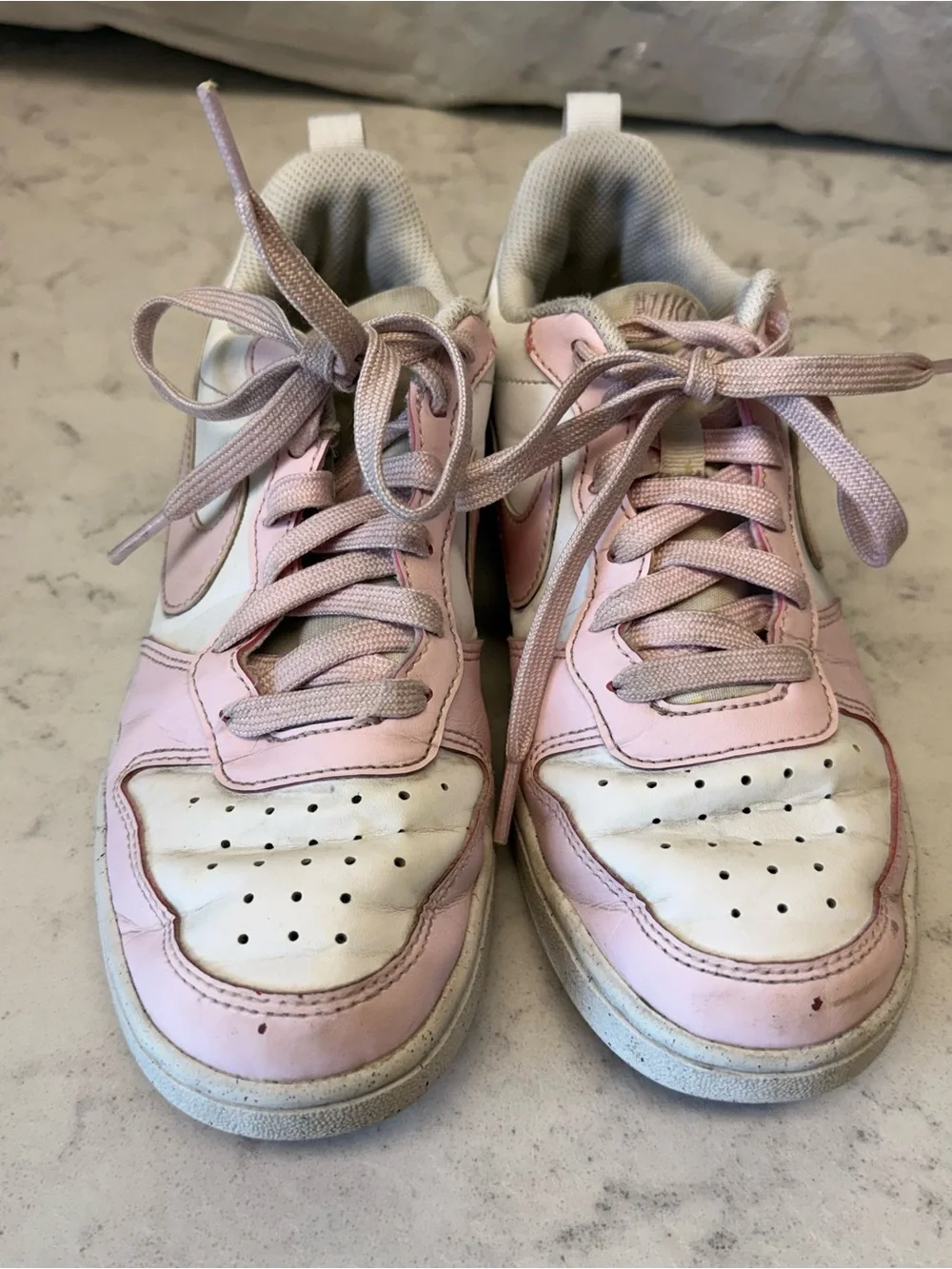 Nike Kids Light Pink and White Low-Top Sneakers